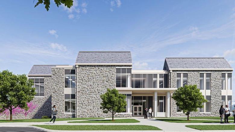 Street view rendering of new academic building at Penn State 阿宾顿